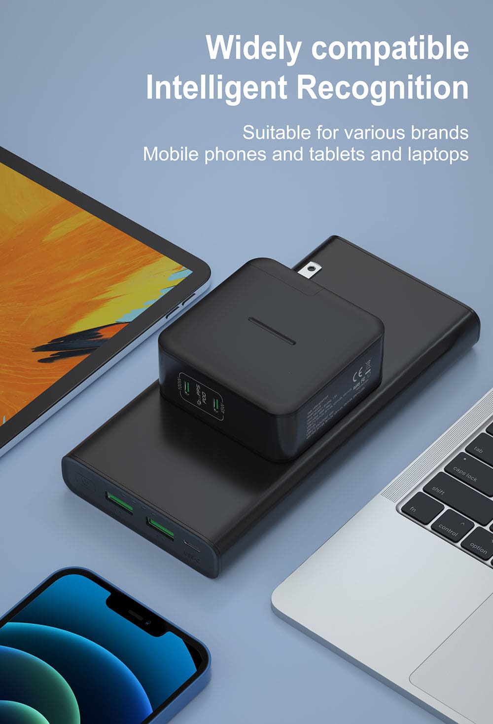 Huwder 100w usb c charger wide compatible with all devices
