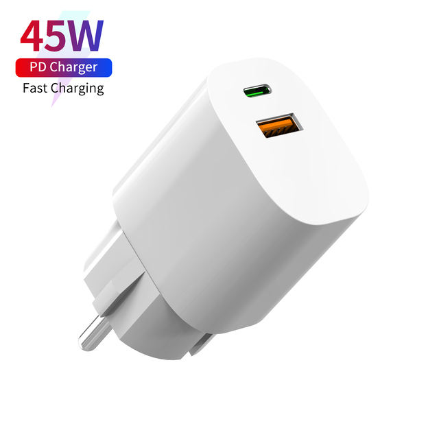 2Ports 45W GaN Charger 1C1A PD PPS Fast Wall Charger