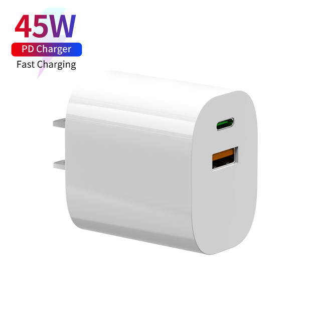 2Ports 45W GaN Charger 1C1A PD PPS Fast Wall Charger