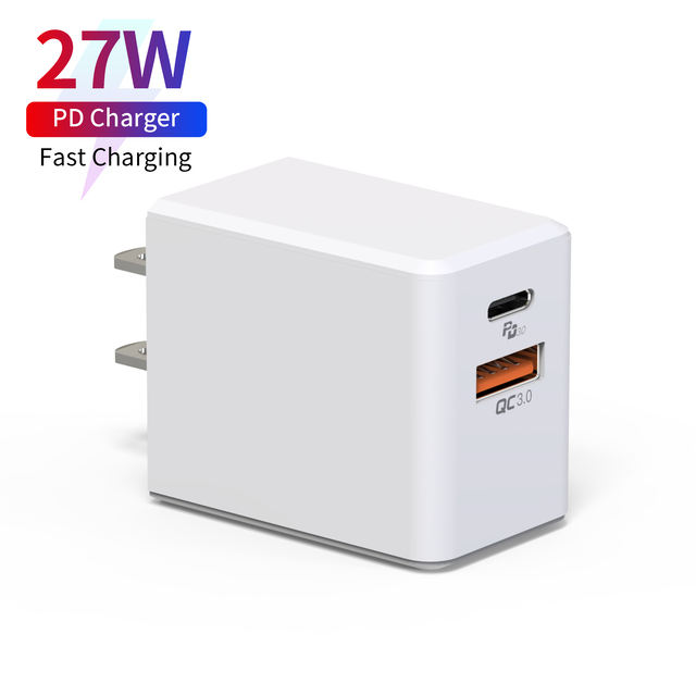 Dual Ports PD27W USB C Wall Charger PD3.0 20W for iPhone 13 -Huwder