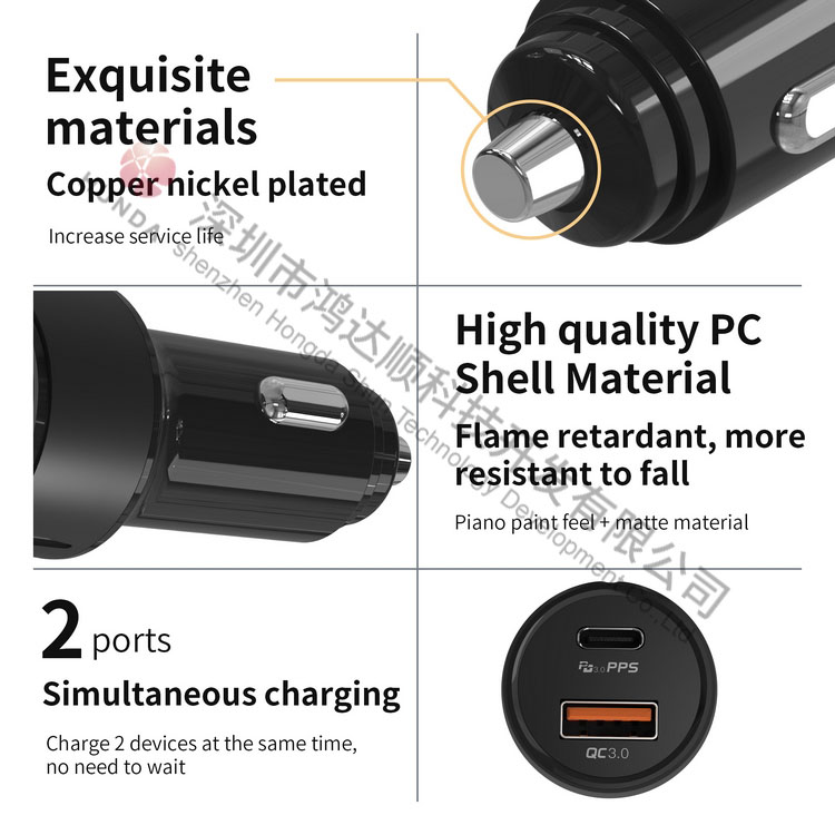 30W type c car charger with superior safety
