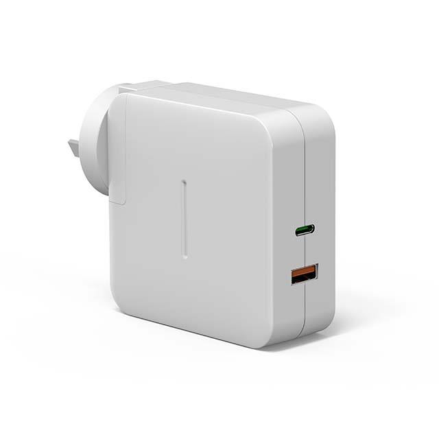 65W Dual Ports PD Charger 1*Type-C + 1*USB-A -Huwder