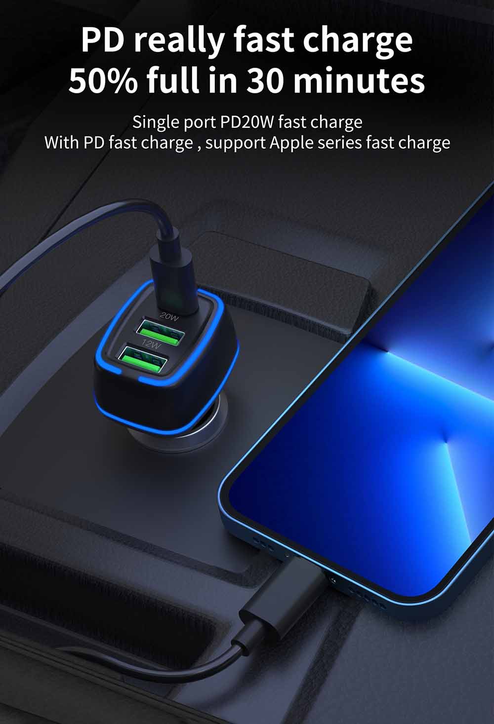 H2204 30W usb c charger support 20w PD fast charging