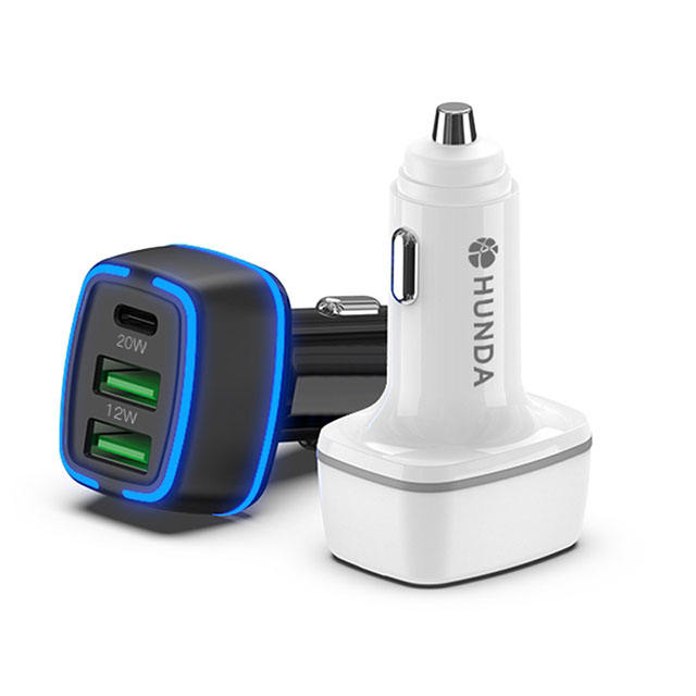 30W 3 USB Ports Car Charger Fast Charging USB C PD  -Huwder Wholesale