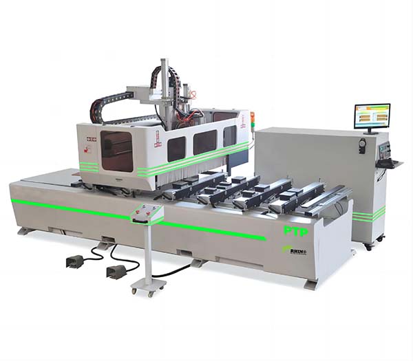 PTP WOODWORKING CNC ROUTER with side drilling and saw 