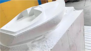 5 axis cnc milling machine yacht boat mold on foam