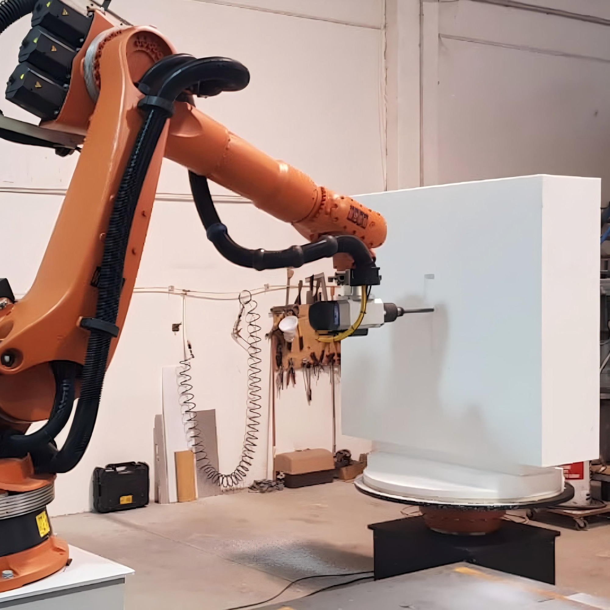 RhinoCNC are available in 6-axis and 7-axis versions milling on foam