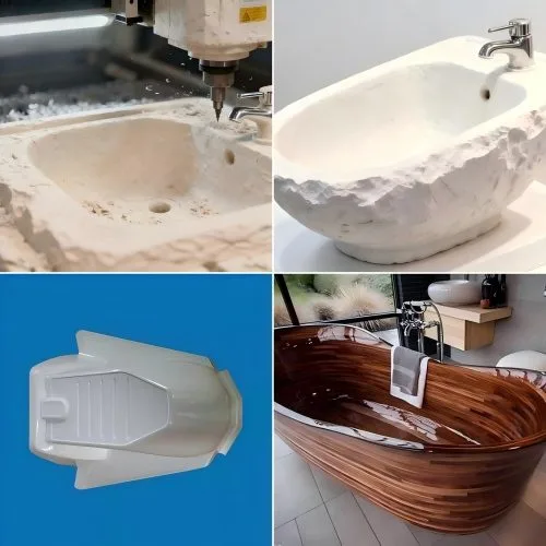 plaster mould made by 5 axis cnc mold machine 