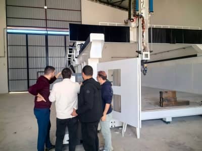 rhino 5 axis cnc machining center at customer factory