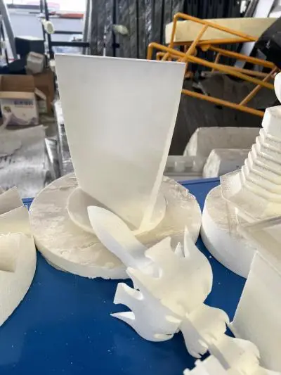 foam sample cut by 4 axis hot wire cutting machine 
