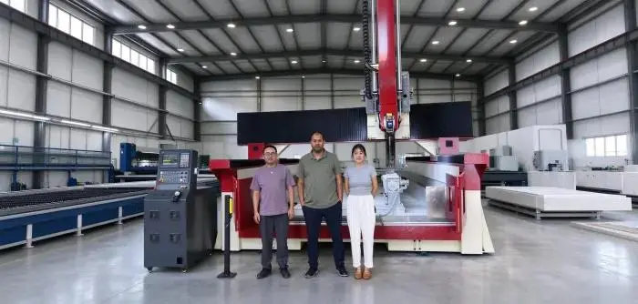4 axis stone cnc router with rotary axis, Syntec 60WE system, Morocco customer factory acceptance FAT, marble granite stone cutting engraving machine
