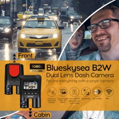 Blueskysea B2W 1080P Dual Dash Cam Front and Inside Dashcam