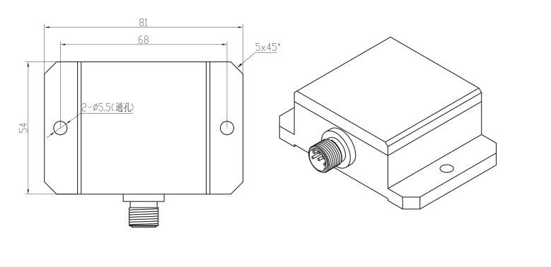 SST810 Dynamic Inclinometer Dimensions