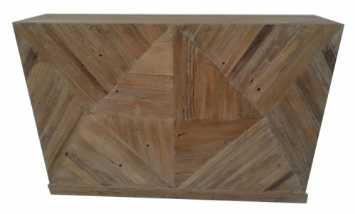 bleached pine parquet console table