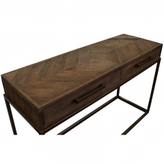 Recycled Elm & Iron Modern Console Table