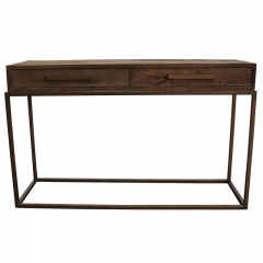 Recycled Elm & Iron Modern Console Table