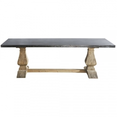 Metal and Recycled Wood 10-Seater Dining Table L240