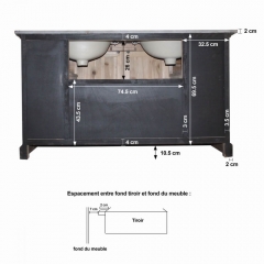 Solid wood bathroom cabinet 2 sinks 2 doors 6 small drawers