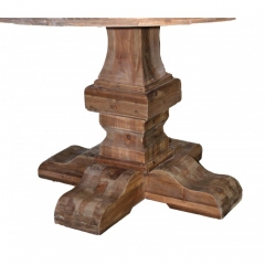 Square Base Round Dining Table