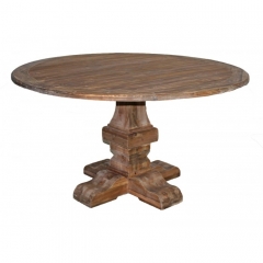 Square Base Round Dining Table