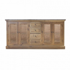 Solid Wood Bathroom Cabinet 2 Sinks 4 Doors 4 Drawers