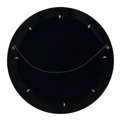 Round graphite black wooden mirror D75 cm