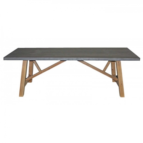 Zinc Top 4-Leg Dining Table