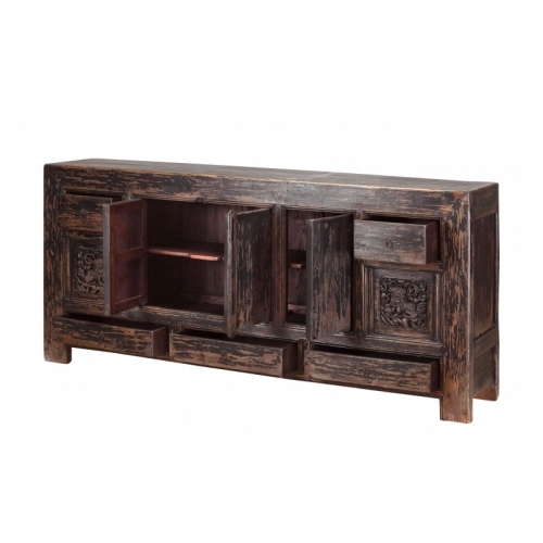 Antique Chinese sideboard, blackened pine