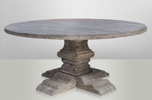 dining table Round Oak Rustic Grey - Baroque table solid oak