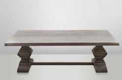 coffee table Oak Rustic Grey 140 x 80 cm Baroque Salon coffee table solid oak