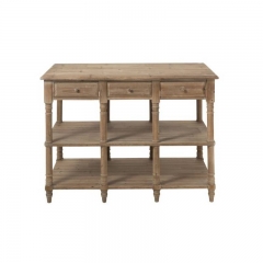 Drapery Table Console 6 Drawers Island Wooden Counter 70x95x131cm