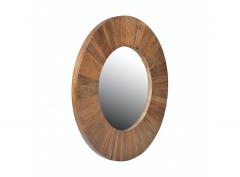 ROUND MIRROR IN NATURAL ELM WOOD 90 DIAMETER