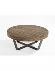 Wood and metal dining room table