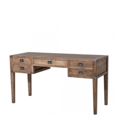 solid wood secretary oak / iron 143,5 cm - luxury hotel furniture