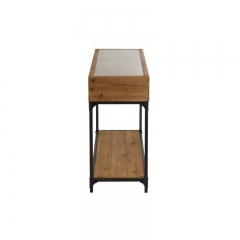 Console for Wine Bottles Wine Bar Counter in Natural Wood 38x76x120cm