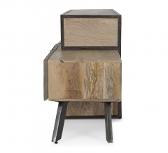 MODERN WOOD METAL CONCRETE TV CABINET