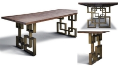 Dining table in industrial design - oak - 200 x 100 x H. 78 cm - Luxury dining room furniture