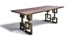 Dining table in industrial design - oak - 200 x 100 x H. 78 cm - Luxury dining room furniture