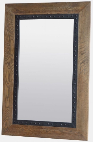 Industrial Oak Rectangular Mirror - 100cm x 150cm