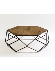 Wood and metal coffee table