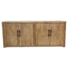 Low industrial 4-door sideboard in recycled elm - Transition