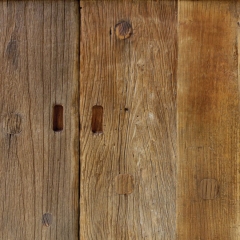 Industrial low sideboard 2 doors 4 drawers in recycled elm