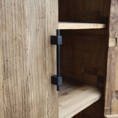 Industrial cabinet 2 doors 2 drawers in recycled elm