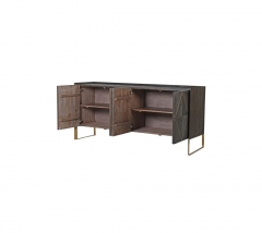 BRUSHED ELM AND COPPER SIDEBOARD
