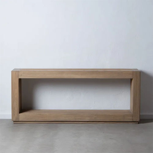 Rectangular console in natural elm wood