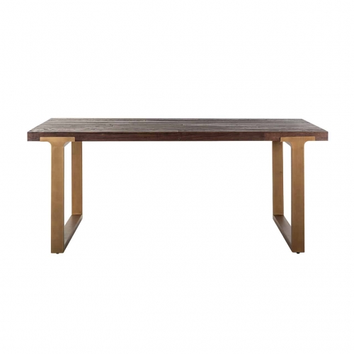 Wooden Table And Gold Legs 190 Cm