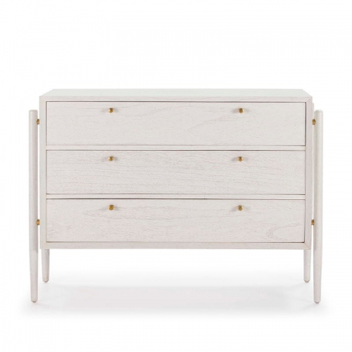 3-DRAWER CHEST OF DRAWERS WHITE WOOD WARDROBES