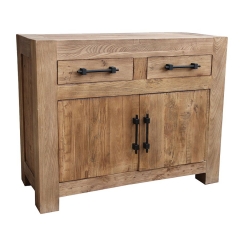 Industrial sideboard 2 drawers 2 doors in recycled elm