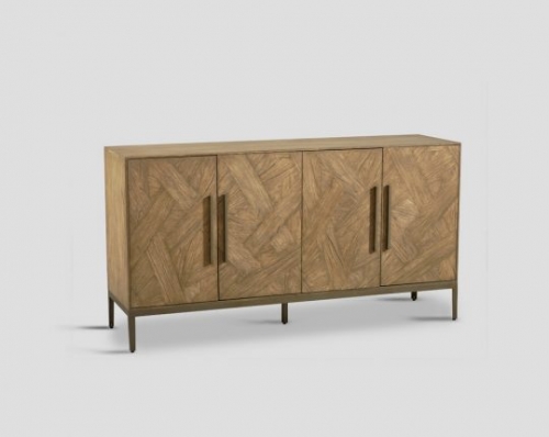 4-door Sideboard with metal base in Bronzed finish