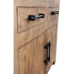 Industrial sideboard 2 drawers 2 doors in recycled elm